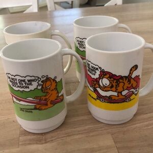 Four vintage Garfield McDonalds cups